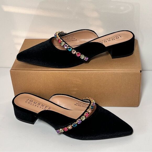 Journee Collection Jewel Mules - Picture 1 of 7